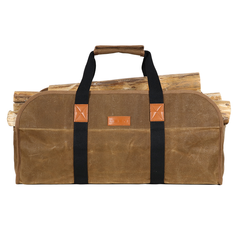 Heavy Duty Durable Large Waxed Canvas Firewood Log Tote from China